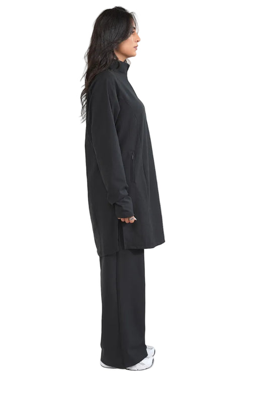 Aafiya Studio Essential Line Tunic in Midnight Veil (black) – view 2